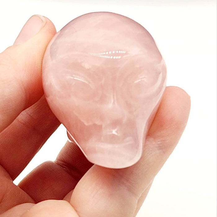 2" Alien Rose Quartz Skull