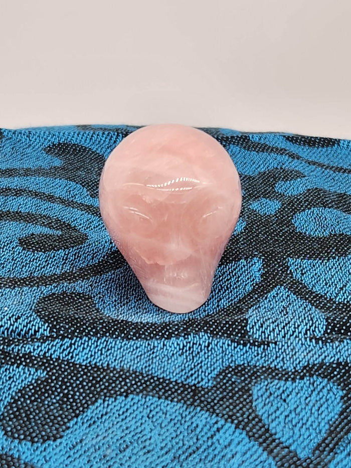 2" Alien Rose Quartz Skull