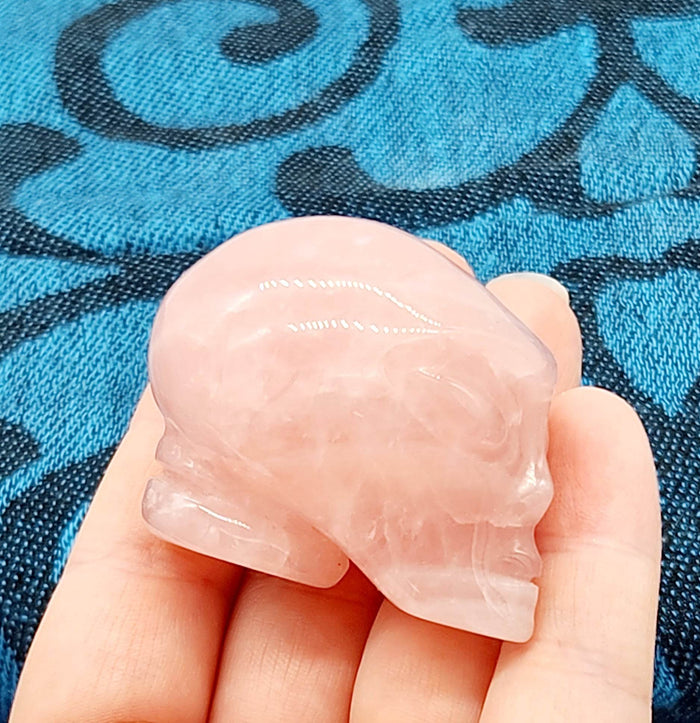 2" Alien Rose Quartz Skull