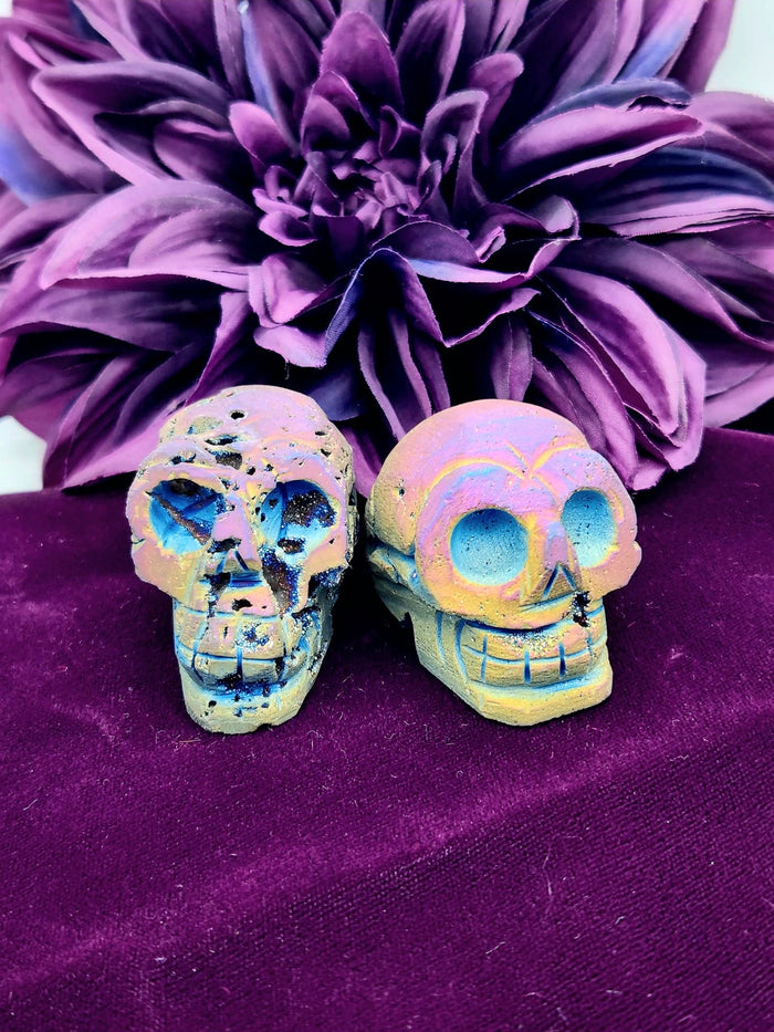2" Rainbow Titanium Crystal Skull