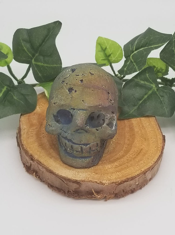 2" Rainbow Titanium Crystal Skull
