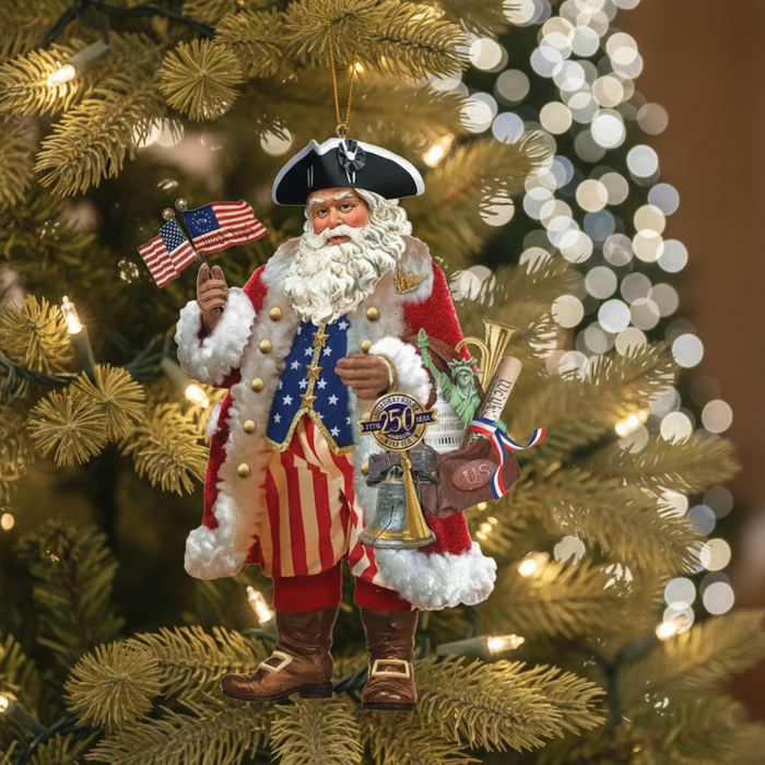 250th anniversary 1776 american santa ornament
