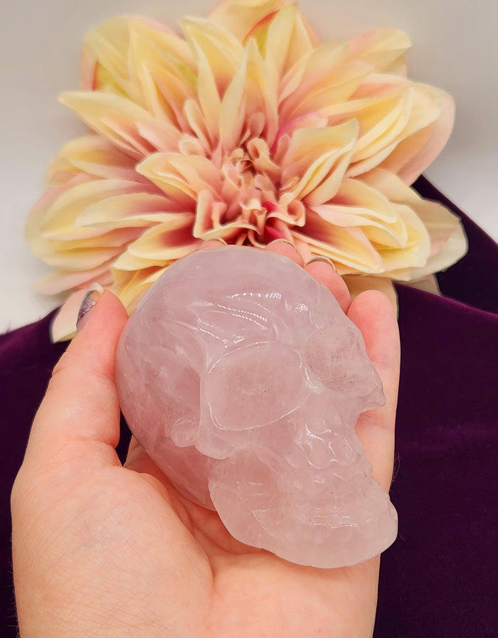 3" Rose Quartz Crystal Skull