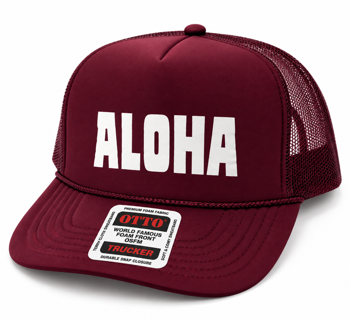 ALOHA Trucker Hat -Burgundy
