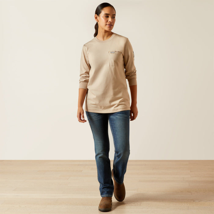Ariat Women's Rebar Workman Logo Pocket Long Sleeve T-Shirt Long Sleeve T-Shirts Ariat