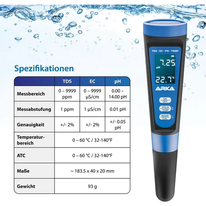 Arka PH/TDS/EC Messgerät