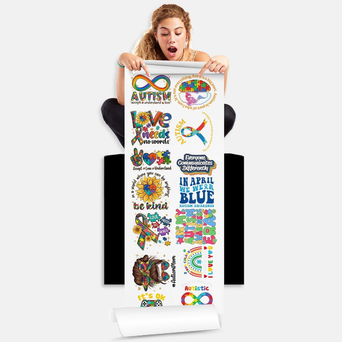 Autism Awareness Direct-to-Film Transfer Gang Sheets - 22x60 - Mugsie