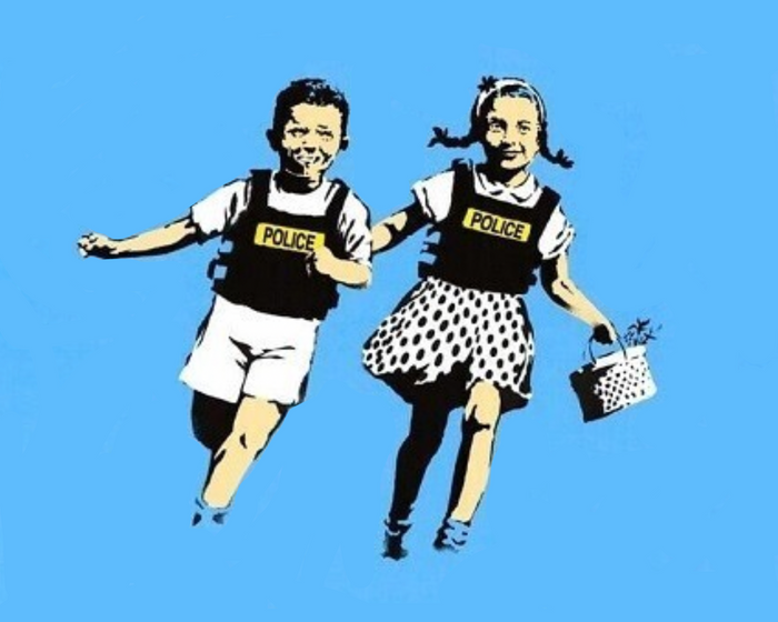 Banksy Jack & Jill Oil Painting on Canvas, Banksy Wall Art Handmade