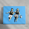 Banksy Jack & Jill. Banksy wall art, Banksy canvas art, backs artist, banksy prints, banksy artworks, banksy work, banksy reproduction, banksy canvas art, street art on canvas, banksy original wall art