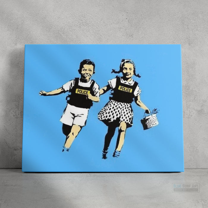 Banksy Jack & Jill. Banksy wall art, Banksy canvas art, backs artist, banksy prints, banksy artworks, banksy work, banksy reproduction, banksy canvas art, street art on canvas, banksy original wall art