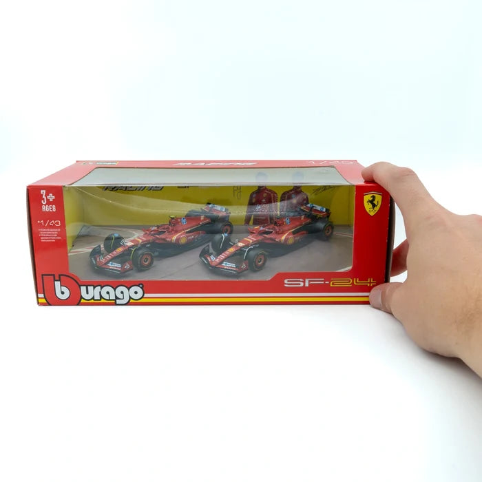 Bburago Ferrari SF-24 #16 Charles Leclerc & #55 Carlos Sainz 1:43 Twin Pack