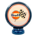 Benzinepomp Globe Logo + Race Vlag Blauw - Gulf