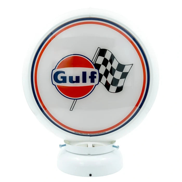 Benzinepomp Globe Logo + Race Vlag Wit - Gulf