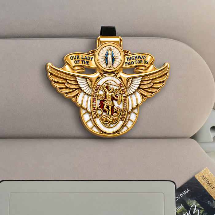 Blessed Journey Protector Medal - Car Visor Clip, Catholic Gift, Faith & Protection Gift