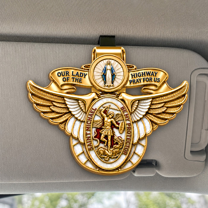 Blessed Journey Protector Medal - Car Visor Clip, Catholic Gift, Faith & Protection Gift
