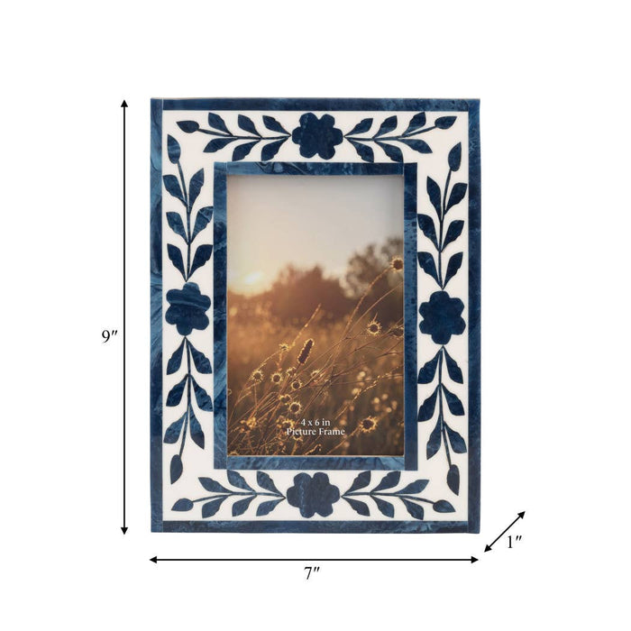 Blue Floral Photo Frame