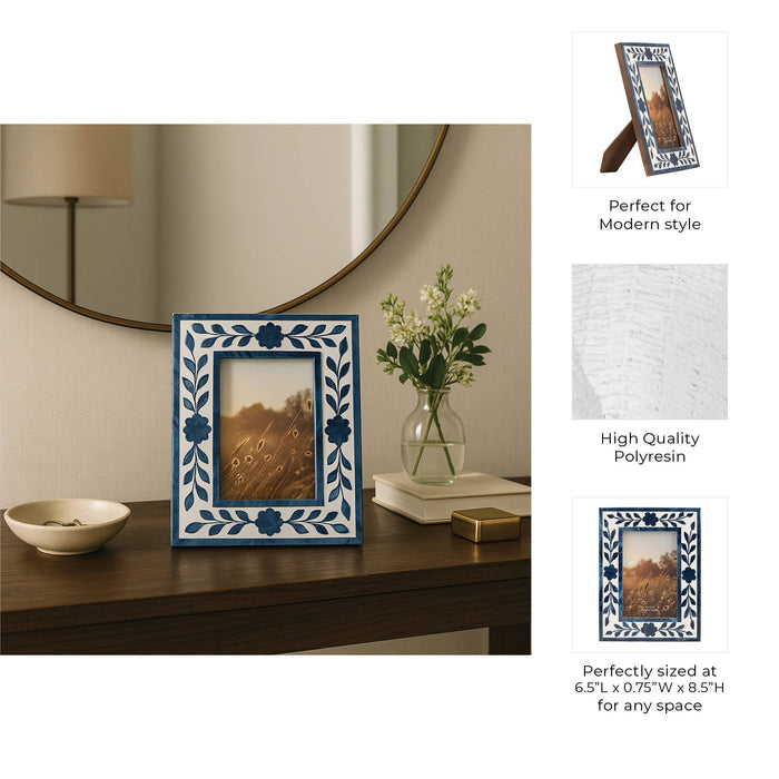Blue Floral Photo Frame