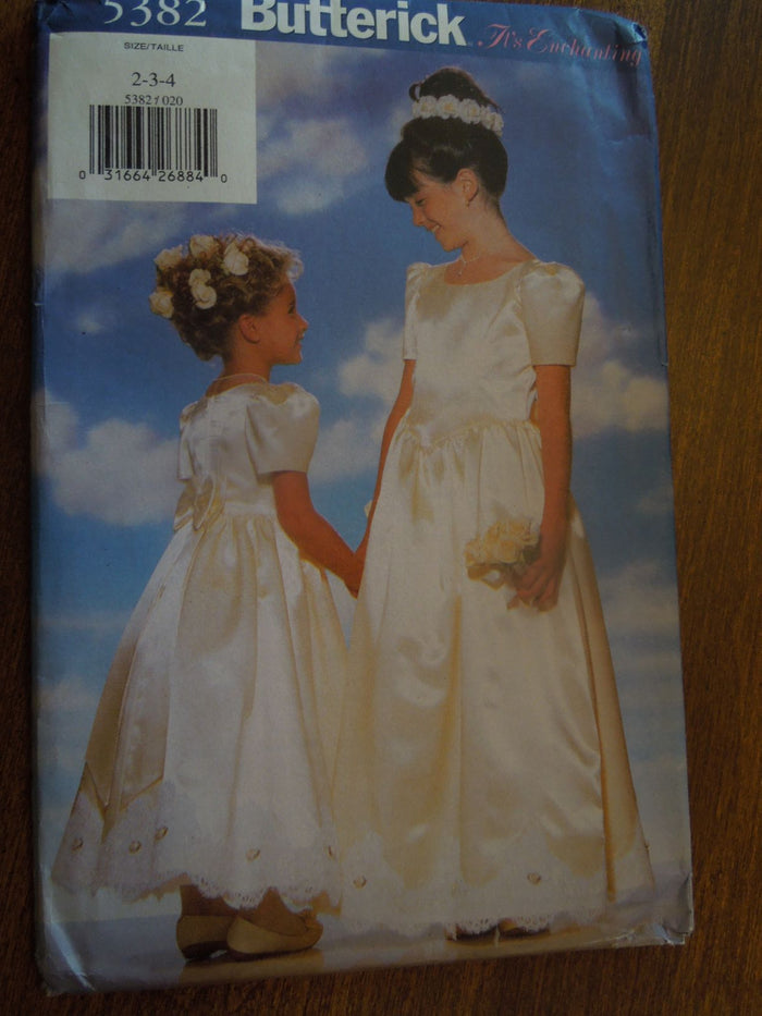Butterick 5382, Girls, Dresses, Evening Wear, Uncut Sewing Pattern