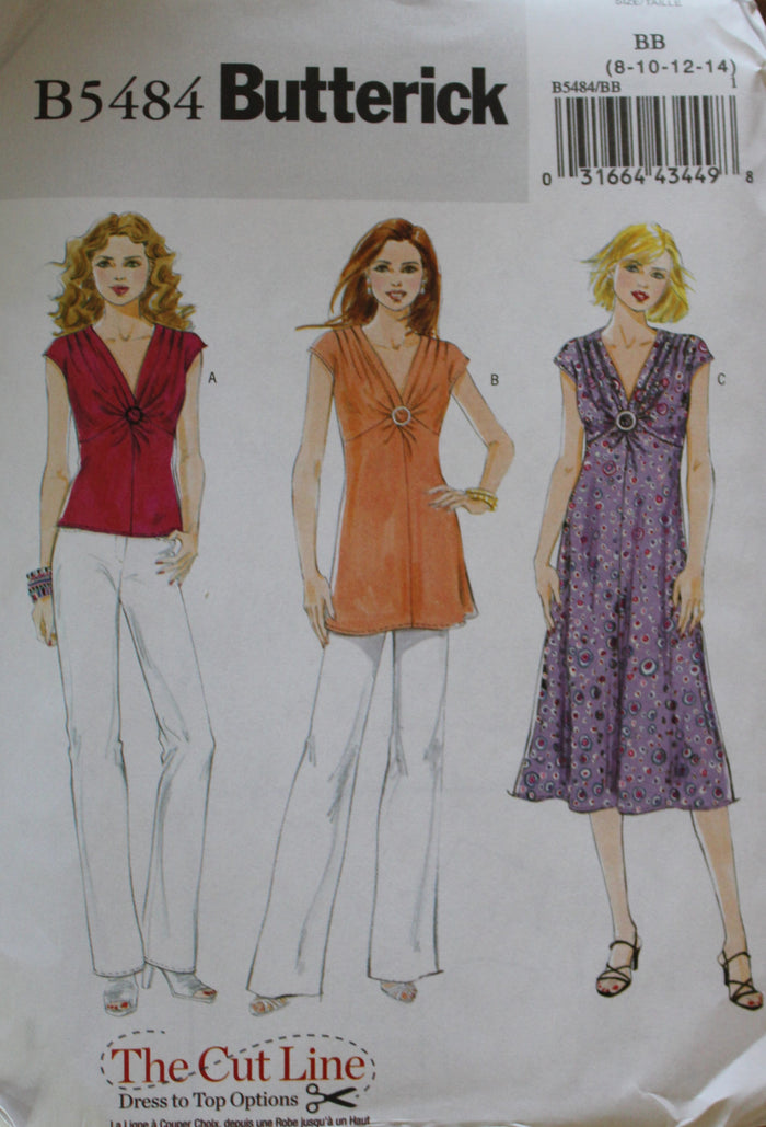 Butterick B5484 Misses Top Tunic Dress Uncut Sewing Pattern