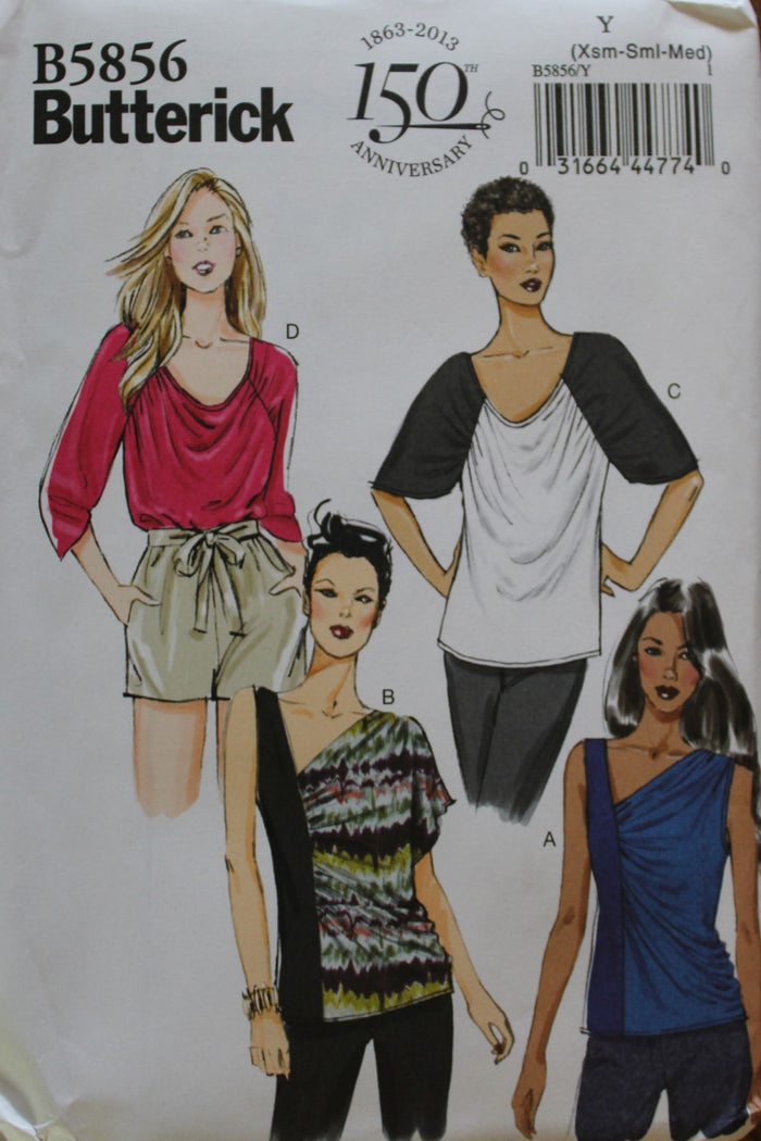 Butterick B5856, Misses Tops, Uncut Sewing Pattern