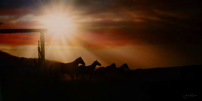 Caballo Sunset Canvas Print