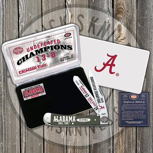 Case - 2020 Alabama National Champion - Laser Etched White Bone - AL20-CATWSB TRAPPER WHITE BONE