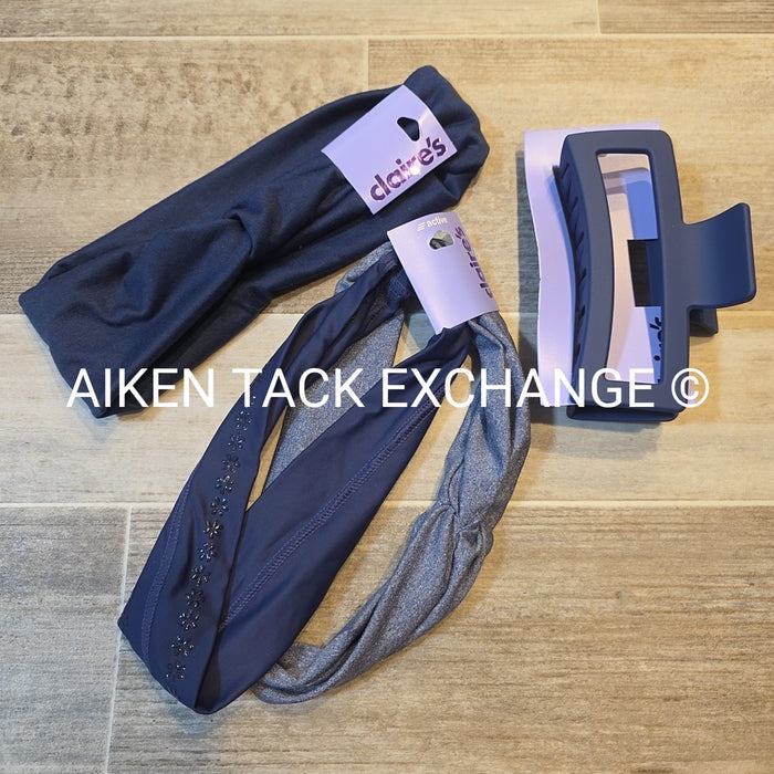 Claire's Hair Bundle - 1 Claw Clip, 3 Headbands