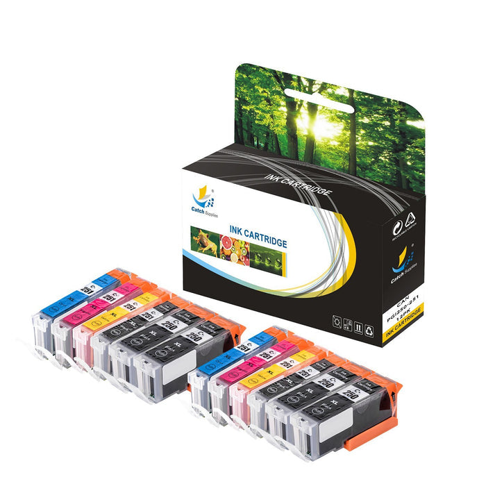Compatible 12 Combo Pack Canon PGI 250 High Yield Ink Cartridge