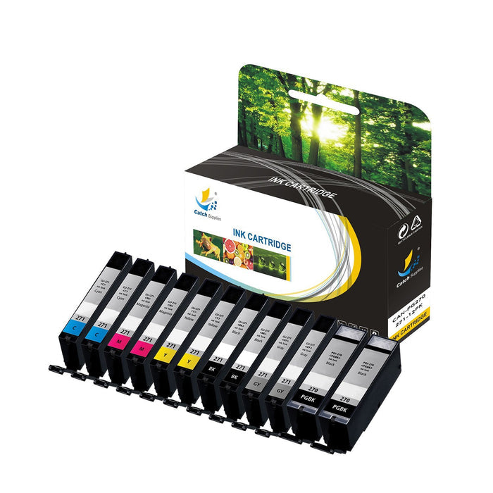Compatible 12 Combo Pack Canon PGI 270 High Yield Ink Cartridge