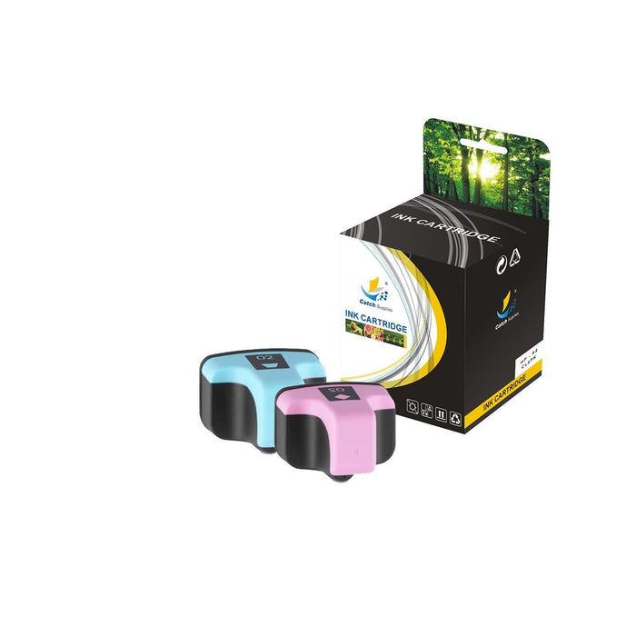 Compatible 2 Color Pack HP 02 Standard Yield Ink Cartridge