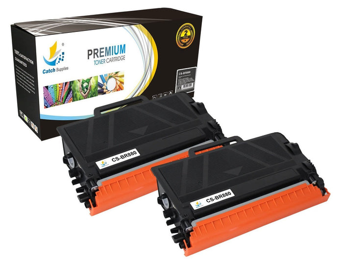Compatible 2 Pack Brother TN880 Black High Yield Toner Cartridge