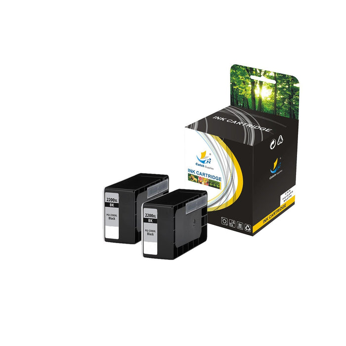Compatible 2 Pack CAN CLI 221 Black High Yield Ink Cartridge