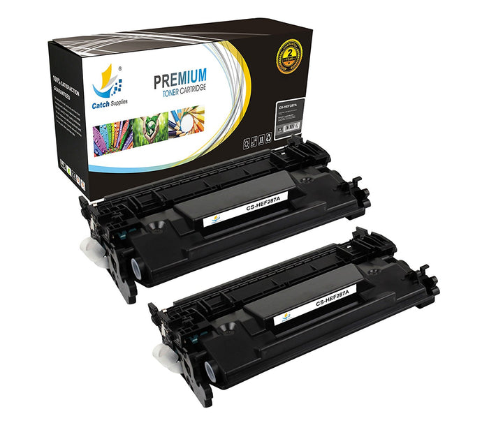 Compatible 2 Pack HP 87A CF287A Standard Yield Toner Cartridge