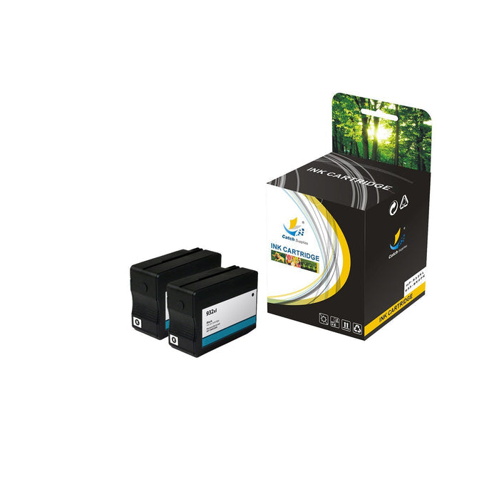 Compatible 2 Pack HP 932XL Black High Yield Ink Cartridge
