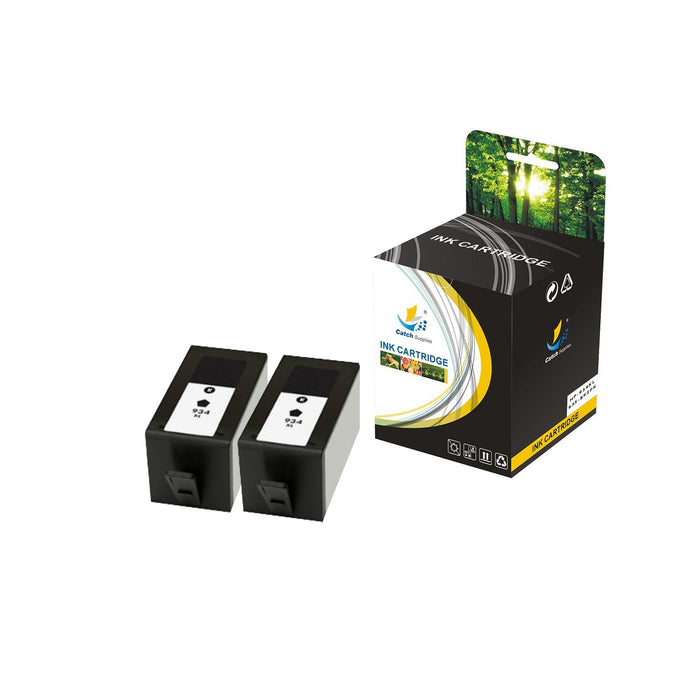 Compatible 2 Pack HP 934XL Black High Yield Ink Cartridge