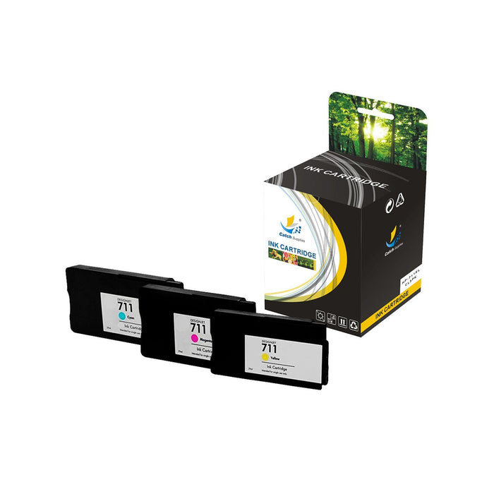 Compatible 3 Color Pack HP 711XL High Yield Ink Cartridge