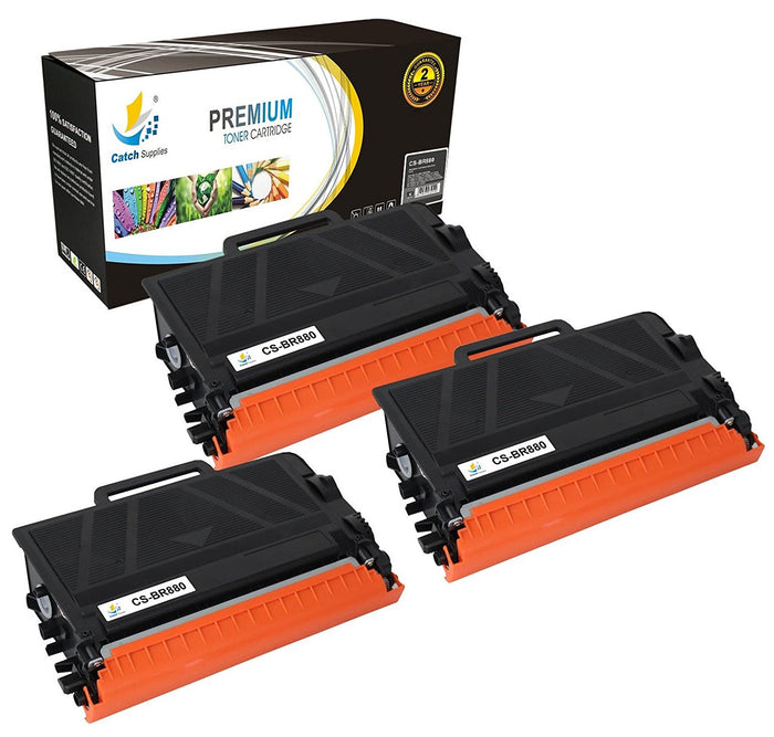 Compatible 3 Pack Brother TN880 Black High Yield Toner Cartridge