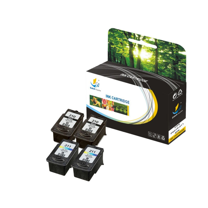 Compatible 4 Pack Canon PG210 CL211 Standard Yield Ink Cartridge