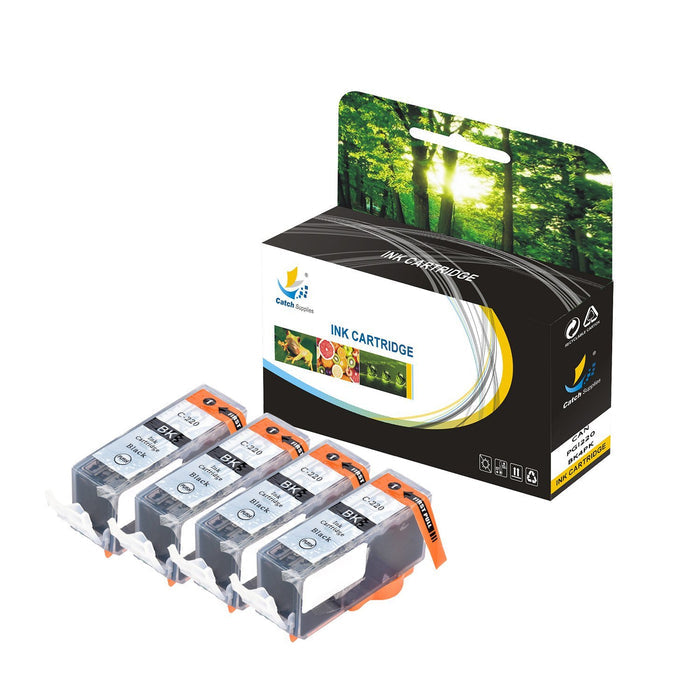 Compatible 4 Pack Canon PGI 220 Black Standard Yield Ink Cartridge