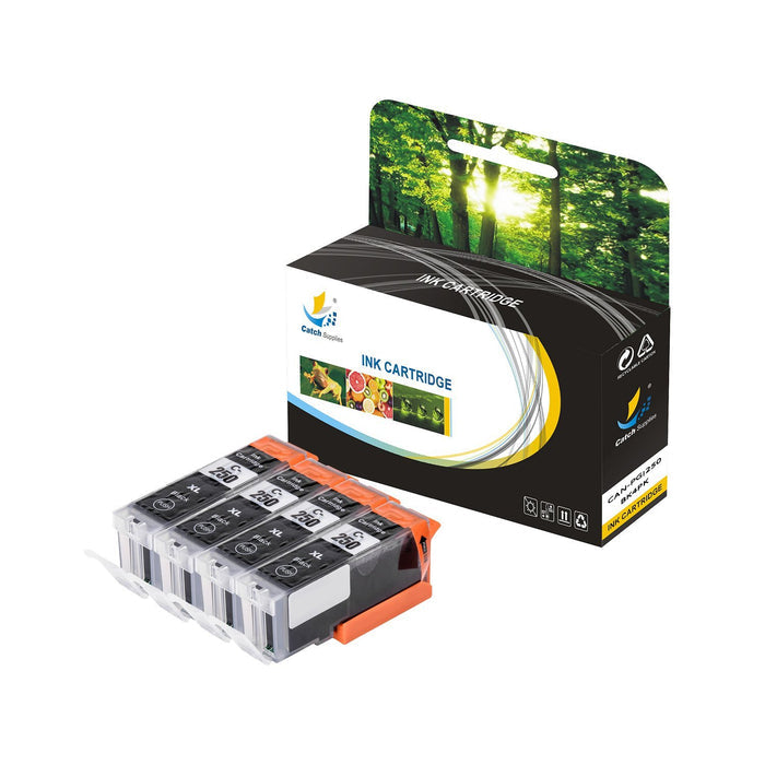 Compatible 4 Pack Canon PGI 250 Black High Yield Ink Cartridge