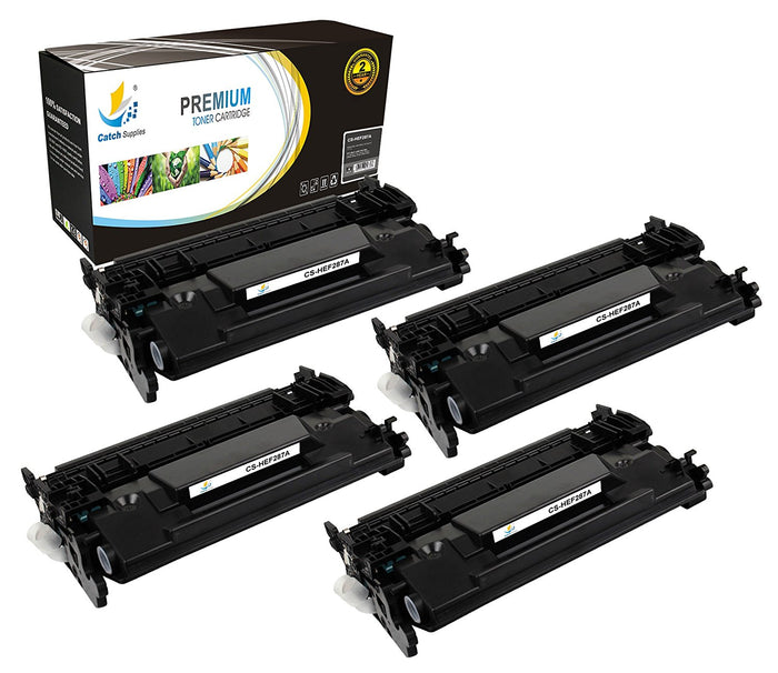 Compatible 4 Pack HP 87A CF287A Standard Yield Toner Cartridge