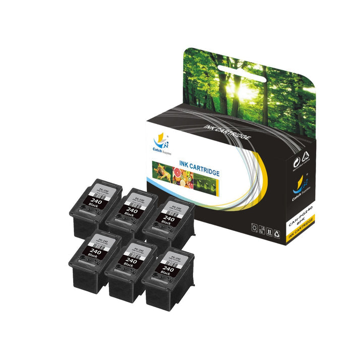 Compatible 6 Pack Canon PG240 Black Standard Yield Ink Cartridge