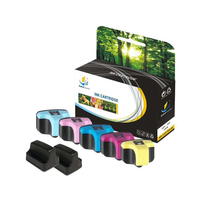 Compatible 7 Combo Pack HP 02 Standard Yield Ink Cartridge