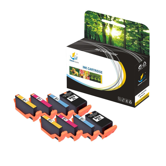 Compatible HP 902XL 902 XL High Yield Ink Cartridges, 8-Pack (2 Black, 2 Cyan, 2 Magenta, 2 Yellow), for OfficeJet Pro 6978 6968 6970 6975 6960 and OfficeJet 6958 Printers