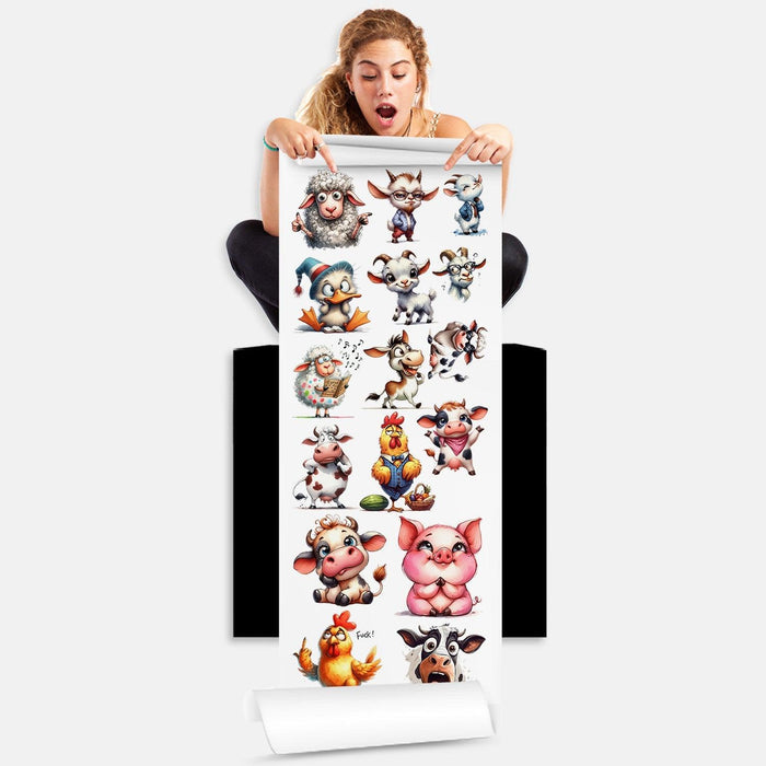 Cute Farm Animals DTF Transfer Gang Sheets - 22x60 - Direct-to-Film - Mugsie