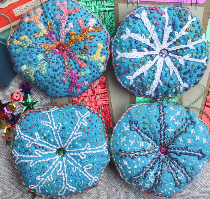 DIY Embroidered Snowflakes Ornaments