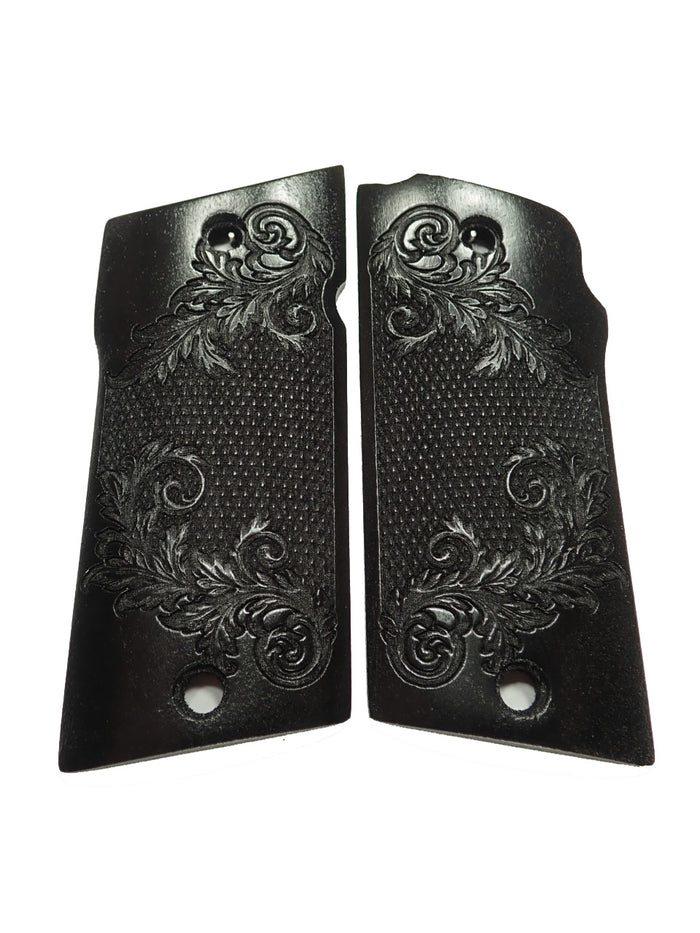 Ebony Floral Checkered Compact Coonan .357 Grips