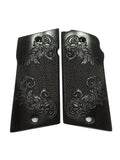 Ebony Floral Checkered Compact Coonan .357 Grips