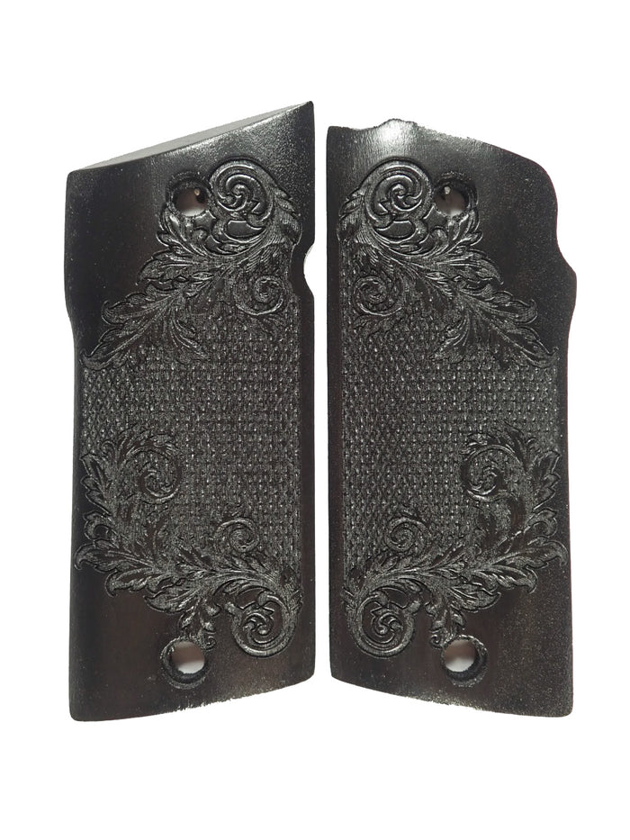 Ebony Floral Checkered Compact Coonan .357 Grips
