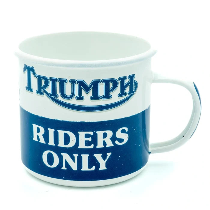 Emaille beker Triumph riders only | Nostalgic-Art